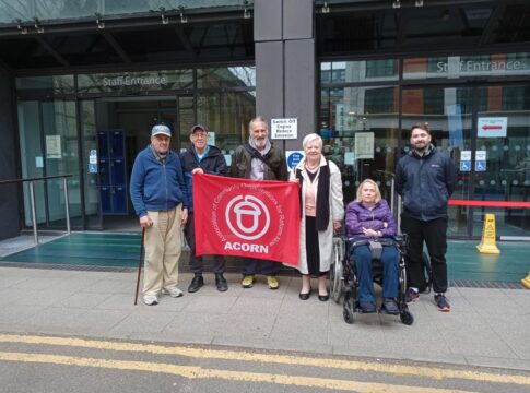 Protest over closure of Ealing Careline service. Photo: ACORN