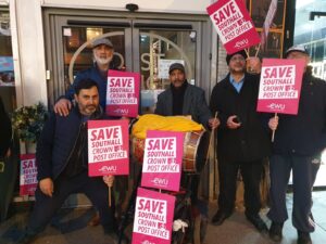 Campaigners outside Southall Broadway Post Office