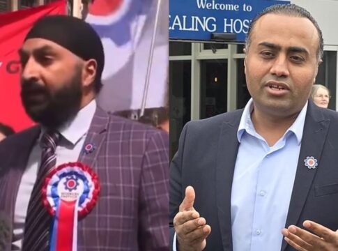 Monty Panesar and Sameh Habeeb stanfing for the Worker's Party