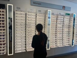 Choosing glasses at Specsavers Acton. Photo: EALING.NEWS