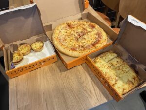 Little Caesars crazy puffs, margherita pizza and crazy bread. Photo: EALING.NEWS