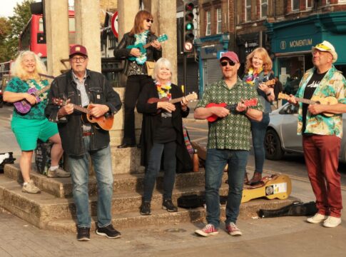 Ukulele players in Hanwell. Photo: Hanwell Ukulele Group