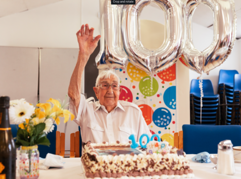 Charlie Hatfield celebrates being 100. Photo: Age UK Ealing