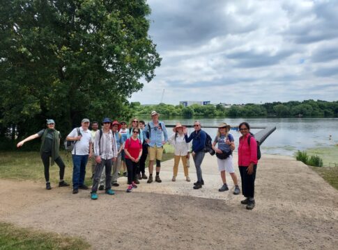 Walkers at the Welsh Harp. Photo: Daniella Levene