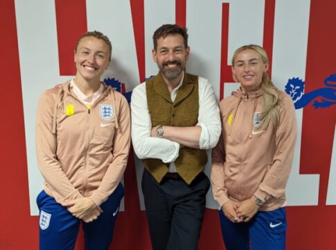 England's Chloe Kelly and Leah Williamson on Mind the Gap podcast. Photo: TfL