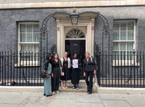 Southall Black Sisters hand over list to 10 Downing Street. Photo: Southall Black Sisters