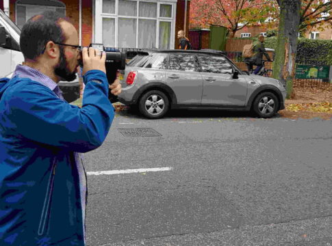Councillor Gary Malcolm monitoring speeding on Southfield Road. Photo: Ealing Liberal Democrats