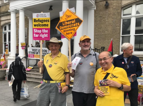 Liberal Democrats at the anti-racist event in Southall. Photo: Ealing Liberal Democrats