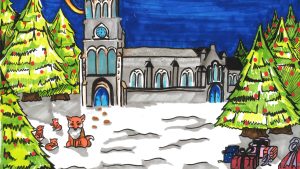 Bianca Mocanescu winning design for Ealing Council Christmas card 2024.