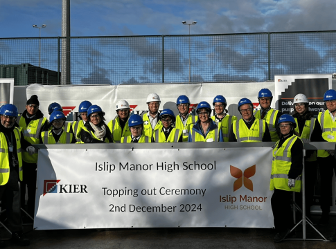 Topping out ceremony for Islip Manor High School. Photo: Islip Manor High School