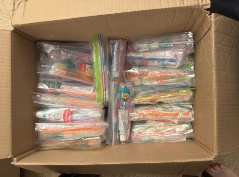 Free dental hygiene kits. Photo: Who is Hussain London