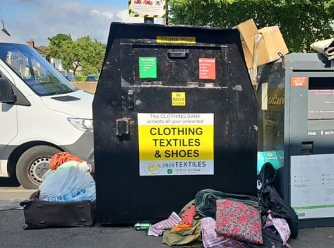 Illegal clothing donation bank in Ealing. Photo: Ealing Council