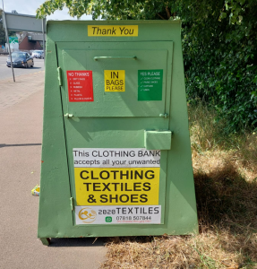 Illegal clothing donation bank in Ealing. Photo: Ealing Council