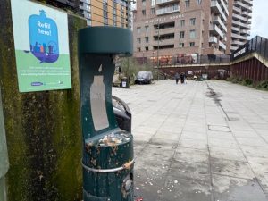 North Acton Square refill water fountain. Photo: EALING.NEWS