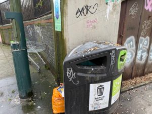 Bin at North Acton Square. Photo: EALING.NEWS