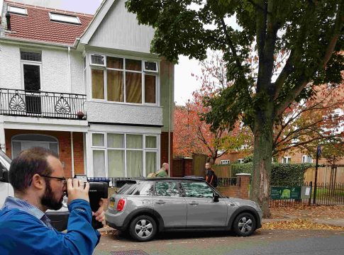 Councillor Gary Malcolm conducting speed checks on Southfield Road in 2017. Photo: Ealing Liberal Democrats