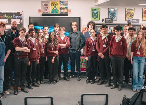 Professor Brian Cox visits Elthorne Park High School. Photo: Omaze