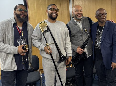 Good Times Horns visit West London College. Photo: West London College