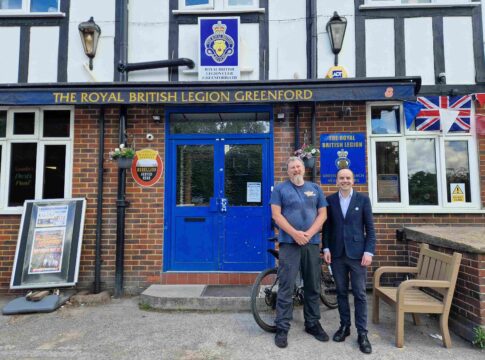 Gary Webb, vice-chair of the Royal British Legion Club Greenford and James Murray MP. Photo: James Murray
