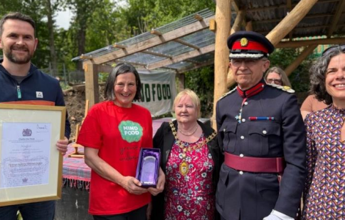 MindFood with its royal award. Photo: Mindfood