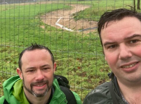 Liberal Democrat Councillor Gary Malcolm visiting the Lammas Park site with Matthew Mellor. Photo: Ealing Liberal Democrats