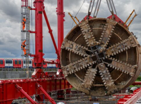 HS2's Emily being lifted. Photo: HS2