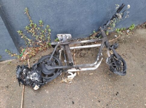 Acton e-scooter fire. Photo: London Fire Brigade