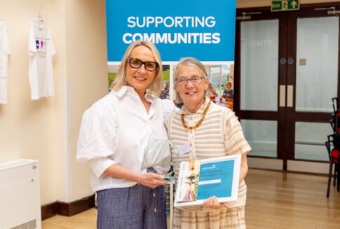 Anne Murray (R) collecting her awards from A2Dominion. Photo: A2Dominion