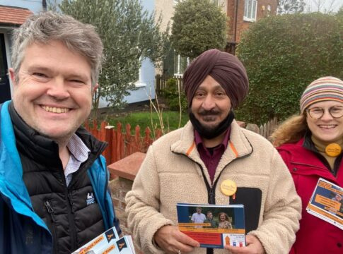 (L-R) Jon Ball, Lakhbir Singh, Connie Hersch. Photo: Ealing Liberal Democrats