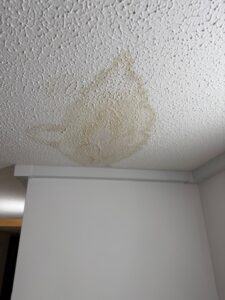 Water leak in communal area at Hanger View Way. Photo: EALING.NEWS