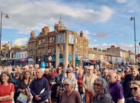 Second rally against proposed 24/7 gambling premises in Hanwell. Photo: Dominic Kirkbride