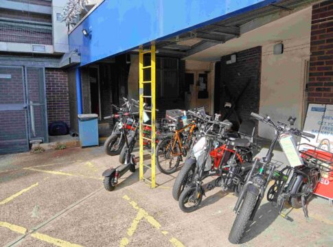 Police seize illegal e-bikes and e-scooters in Ealing Broadway. Photo: Metropolitan Police