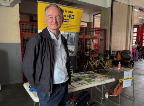 Councillor Paul Driscoll at Emergency Response Roadshow at Acton Fire Station. Photo: EALING.NEWS