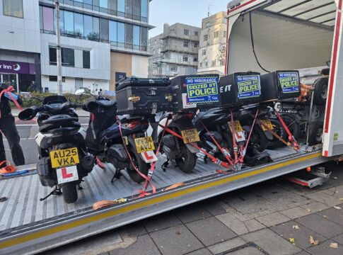 Met Police seize vehicles. Photo: Steve Chilcott
