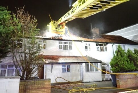 Fire in Southall. Photo: London Fire Brigade