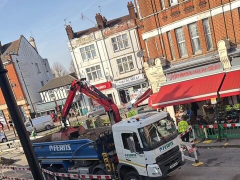 Hanwell roadworks. Photo: The Kings Arms