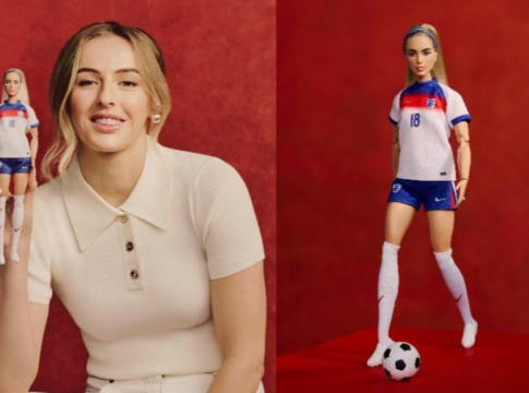 Chloe Kelly with her Barbie. Photo: Mattel