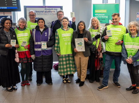 Dr Rupa Huq at Ealing Broadway Station with The Samaritans. Photo: Roger Green