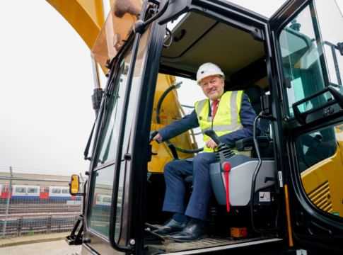 Steve Reed breaks ground at Bollo Lane. Photo: West London Partnership