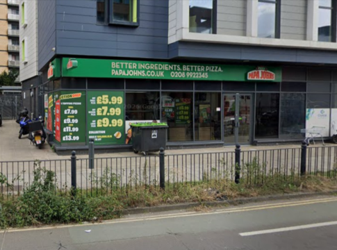 Papa Johns Pizza North Acton rated 0 by Food Standards Agency in January 2026. Photo: Google Maps