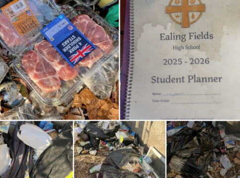 Fly-tipping behind shops in South Ealing. Photo: Bossa Nova Cafe