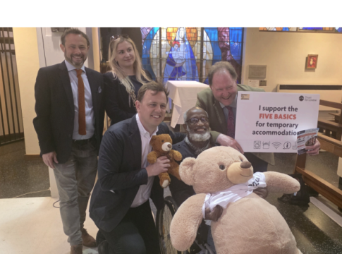 (L-R) Gary Malcolm, Peter Mason and Julian Gallant with Ealing Citizens. Photo: Ealing Citizens