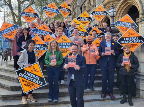 Ealing Liberal Democrats outside Ealing Town Hall. Photo: Ealing Liberal Democrats