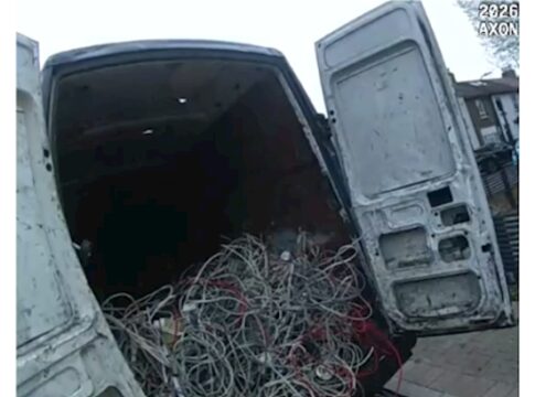 Wiring in van. Photo: Metropolitan Police