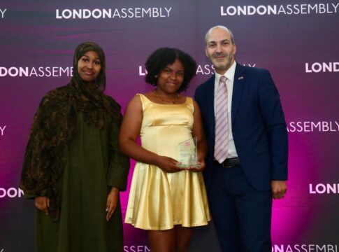 Lauryn Rose Cabral Teixeira (centre) with Bassam Mahfouz (right). Photo: London Assembly