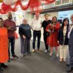 Mayor of Ealing Councillor Anthony Kelly opens Ealing Soup Kitchen music workshop with the organisers. Photo: EALING.NEWS