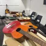 Guitars at Ealing Soup Kitchen music workshop. Photo: EALING.NEWS