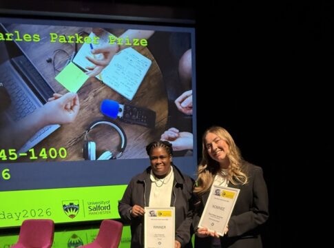 (L-R) Kyra Edwar and fellow student Ruby Bridges Spackman. Photo: University of West London