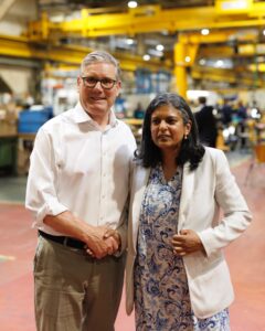 Sir Keir Starmer and Dr Rupa Huq at Acton Works. Photo: Simon Dawson / Number 10