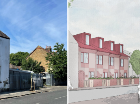 Derelict garage site to be converted into homes. Image: Ealing Council / Oddment